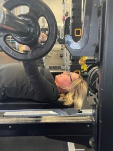 Kristin Reed lifting weights